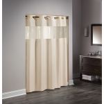 Hookless® View From The Top Shower Curtain with Vinyl Window, Polyester, 71"x74", Beige